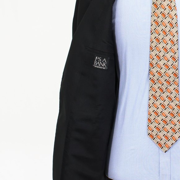 Jos. A. Bank 42S Black Two Button Wool Sport Coat Blazer Jacket V366 - Picture 9 of 11